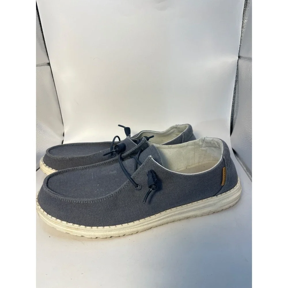 Hey‎ Dude Wendy Chambray Off navy white Slip On Loafers Shoes Women's Size 11